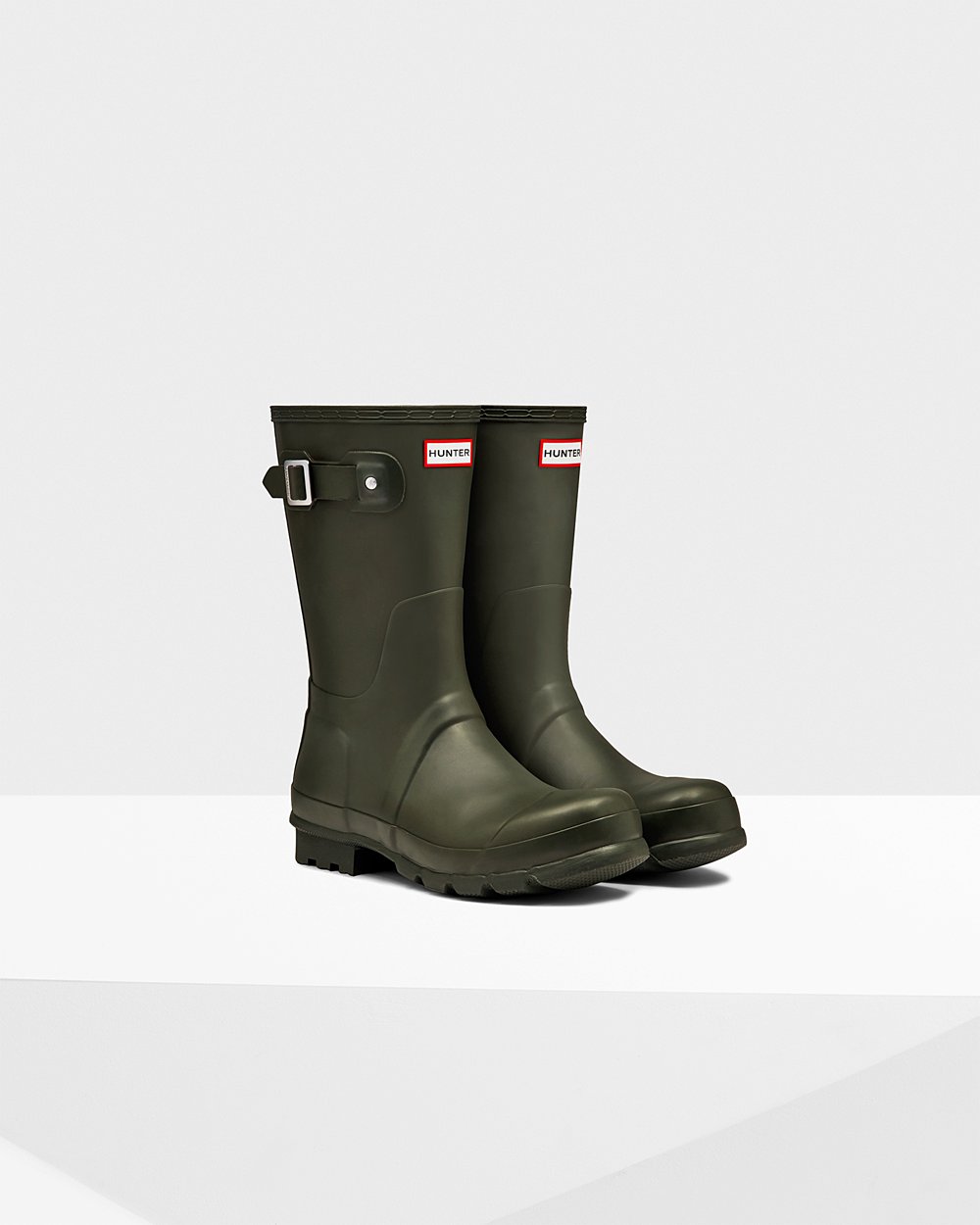 Mens Hunter Original - Short Rain Boots Dark Olive - 0413-HIGKE